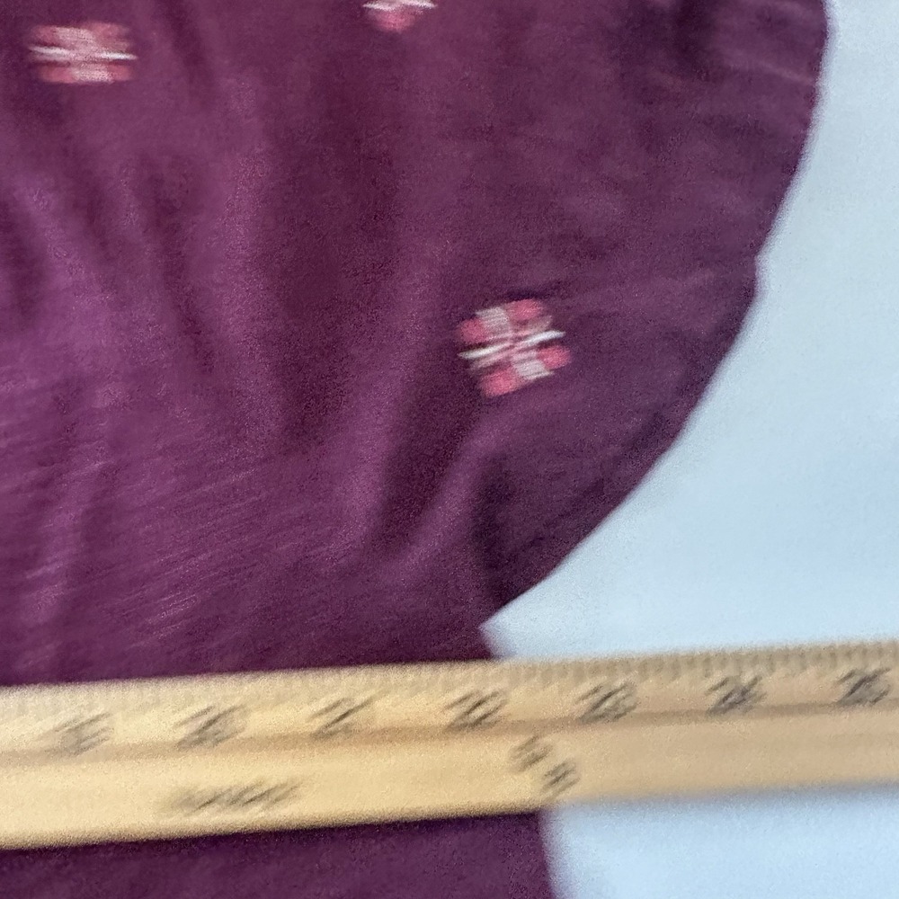 J JIll Womens Boho Top Size M Purple Knit Embroidered Square Neck Mature Casual - Picture 7 of 9